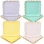 48 Pack Square Paper Plates Disposable Plates Themed Party Supplies