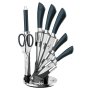 8-PIECE Non-stick Knife Set With Acrylic Stand - Aquamarine