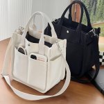 MINI Canvas Satchel Bag With Top Handle Multi Pockets Crossbody Bag Portable Lunch Box Storage Bag