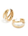 Mixed Metal Plated Large Illusion Hoop Earrings
