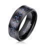 Men's Blue & Black Fiber Black Tungsten Ring OY-R-154 - 10