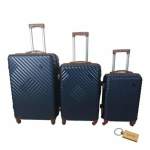 Smte Expert Hard Outer Shell Suitcase Quad WHEEL-G2 With Smte Tag 3-PIECE Indigo Blue With Keychain