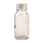 50ML Clear Glass Generic Bottle With Aluminium Screw Cap - Silver 28 410