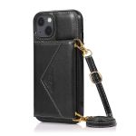 Crossbody Strap Anti Drop Leather Wallet Case For IPHONE14 Plus
