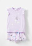 Cotton On Stacey Flutter Short Sleeve Pyjama Set Licensed - Lcn Dis Vintage Lilac tinkerbell Glow