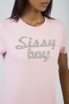 Sissy Boy Regular T-Shirt With Branded Bling In Pink - Pink XL