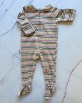 Cotton On Beige Babygrow With Stripes 0 3M