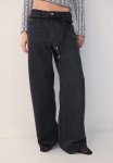 Wide High Jeans - Grey & Black