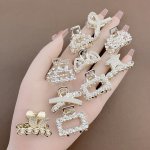 7 10 Pieces Faux Pearl-embellished Hair Clip Set Elegant Fashion Accessories For Women Cute Sweet Style Small Size Assorted Desi