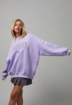 Slouchy Premium Graphic Crew - Lavender boston 1990