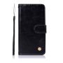 Vintage Faux Leather Flip Case For Samsung Galaxy S10 - Black