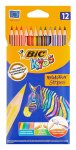 BIC Evolution Stripes - 12 Coloring Pencils For Kids Students & Teachers