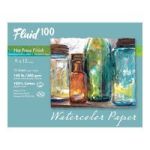 Fluid 100 Easy Block Watercolour Paper Hot Pressed 300GSM 9X12 Inches 22X30CM 15 X Sheets
