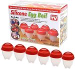 Silicone Egg Boiler Pods Set - 6 Reusable Hard-boiled Egg Cookers