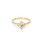 Twisted Four Claw Round Natural Diamond Ring