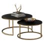 Nu Dekor - Amira Marble Nesting Coffee Tables - Black