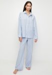 Pyjama Shirt And Bottoms - Light Blue & White Striped