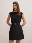 Quinn Gathered Bodice MINI Dress - 16 Black