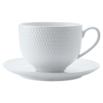 Maxwell & Williams White Basics Diamonds Tea Cup And Saucer 220ML - White 220ML Regular