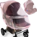 Stay Protected From Mosquitoes With This Durable Pink Stroller Mosquito Net - Perfect For Baby Strollers Bassinets Cradles Playa