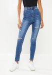 Missguided Vintage Sinner Slash High Waist Jean - Blue