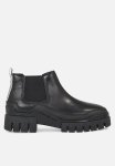 Calvin Klein Com Boot Low Chelsea Leather In Lum - Black