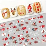 Christmas Nail Art Stickers Self Adhesive Santa Claus Christmas Tree Snowman Elk Design Nail Art Decals For Diy Or Nail Salons N