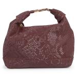 Burgundy Animal Print Baguette Bag