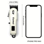 Kemi KM-232 Professional Barber USB Rechargeable Hair Cutter Cordless Hair Trimmer Men's Hair Cutter With Lcd Display