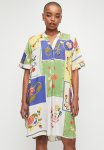Edit Mandarin Collar MINI Shirt Dress - Mystical Rose Patchwork Aop