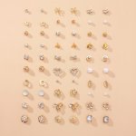 30 Pairs Of Alloy Full Rhinestones Assorted Shape Compact Exquisite Stud Earrings Set