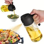 Bpa-free Plastic Oil Sprayer 2-IN-1 15.8OZ Olive Oil Dispenser With Spray And Pour Functions 470ML Cooking Oil Spray Bottle With