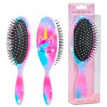Kids Hair Brush Girls Toddler Wet Dry Detangling Hair Brush For Curly Thick Hair Pain-free Comb Girls Kids Women Unicorn Mermaid