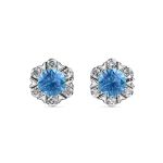 DESTINY Petal March aquamarine Birthstone Earring With Swarovski Crystals