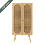 Rattania Oak Drinks Cabinet