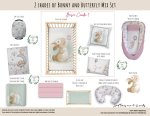 Cot Duvet Bedding Bunny 2 Shades Of Bunny And Butterfly Mix
