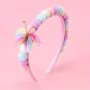 1pc Sweet Pompom Headband For Little Girls Adorable Tulle Butterfly Decor Headband Princess Hair Accessory For Little Girls