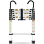 2.0M Telescoping Aluminum Step Ladder With Stable Hook 150KG Load Capacity