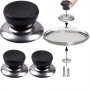 Choose Your Bundle: 1/2/3PCS Universal Kitchen Pot Lid Handles - Durable Stainless Steel & Plastic Fits 6-10MM Holes Sleek Black & Silvery With Bonus Screwdriver