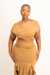 Aura Open Back Wrap Top - Toasted Coconut - XL