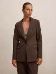 Bree Pinstripe Single Breasted Blazer - 16 Chocolate Pinstripe Suit