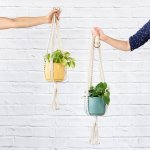 Macrame - Braided - Hanger With 16CM Migo Mustard Excl. Plant