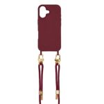 Apple Woman On The Move Magsafe Cover With Braided Rope Strap For Iphone 17 - Red Wine