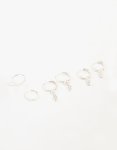 Silver Dainty Round Cubic Zirconia Hoop Earrings 3-PACK