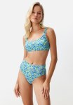 Pattern Bralet High Waist High Leg Hipster Bikini Set - Multi