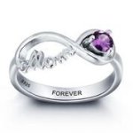 CRI101967 - 925 Sterling Silver Personalized Ring Names & Birthstones