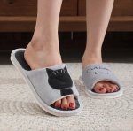 Open Toe Flat Fuzzy Slippers