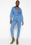 Waist Detailed Denim Overalls - Blue