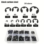 120PCS Stainless Steel Stainless Steel E Clip Washer Assortment Kit Circlip Retaining Ring For Shaft Fastener M1.5 M10