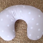Feeding Pillow Cover Grey With White Dots